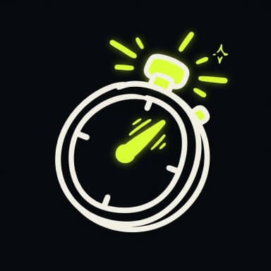 Doodle stopwatch with lime hand — ROI within 14 days
