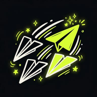 Doodle paper planes with a lime leader — distribution-first content