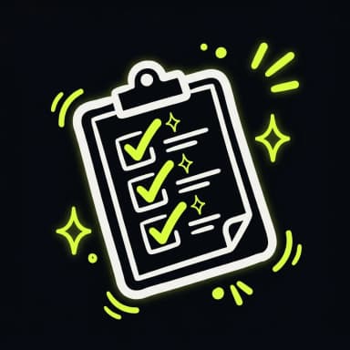 Doodle of a checklist with fat lime checkmarks — a customized marketing plan