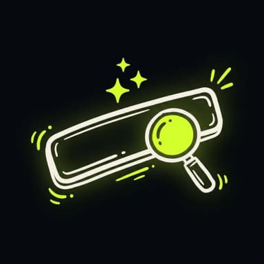 Doodle search bar with lime AI sparkles — how people search today
