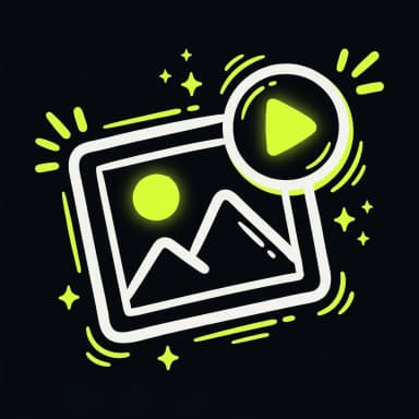 Doodle image frame with a lime sun and play button — ad creatives