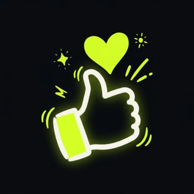 Doodle thumbs-up with a lime heart — Facebook and social ads