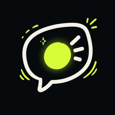 Doodle speech bubble with a lime core — clarify your message