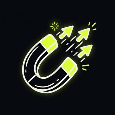 Doodle of a lime magnet attracting cursors — websites that get traffic